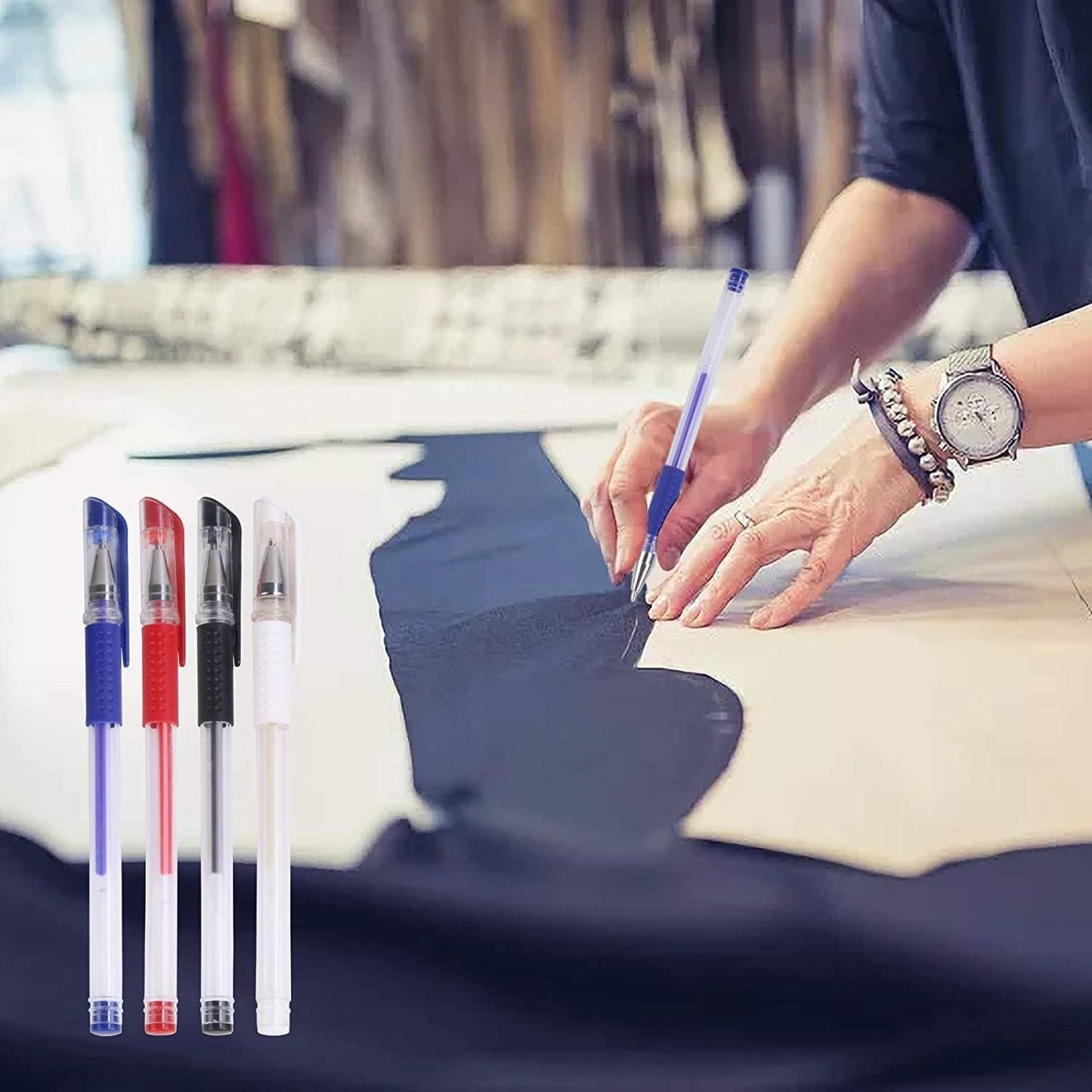 JANYUN 8 Pieces Heat Erasable Pens for Fabric with 52 Refills Fabric Marking Pens Fabric Markers for Quilting Sewing DIY Dressmaking Fabrics Tailors Chalk (60)