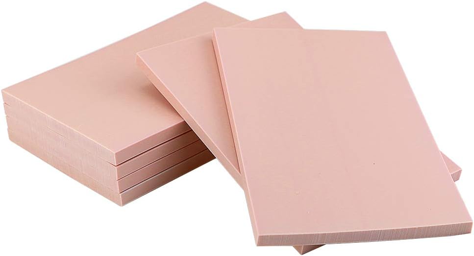 6 Pack 4"x6" Pale Pink Rubber Stamp Carving Blocks Rubber Carved Brick for Stamp Soft Rubber Crafts and DIY Craft Project