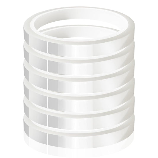 6 Rolls 10mm x33m(108ft) Clear Heat Tape,Transparent High Temperature Heat Resistant Tape,Heat Transfer Tape for Heat Press and Sublimation,Heat Transfer Vinyl,No Residue
