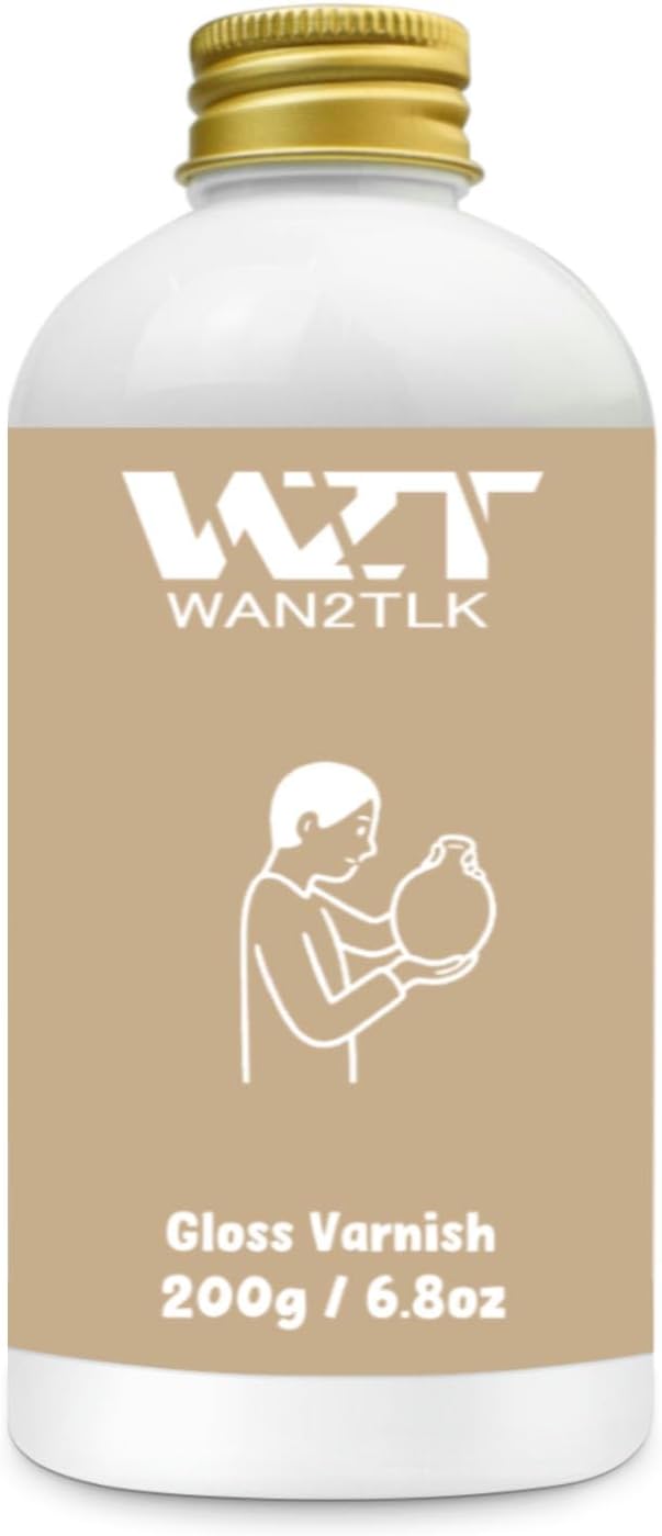 200ml Air Dry Clay Glaze, Clear Clay Varnish for Air Dry Clay Pottery, Waterproof and Scratch Resistant, Design for Air Dry Clay (Gloss Varnish)