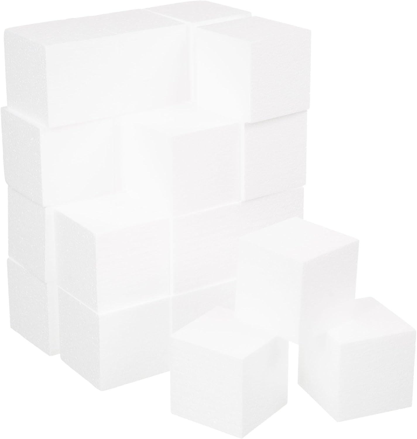 Crafare 3x3x3 Inch 24Pack Craft Foam Square Polystyrene Square Cubes for Arts Projects Sculptures Floral Arrangements Modeling and Centerpieces