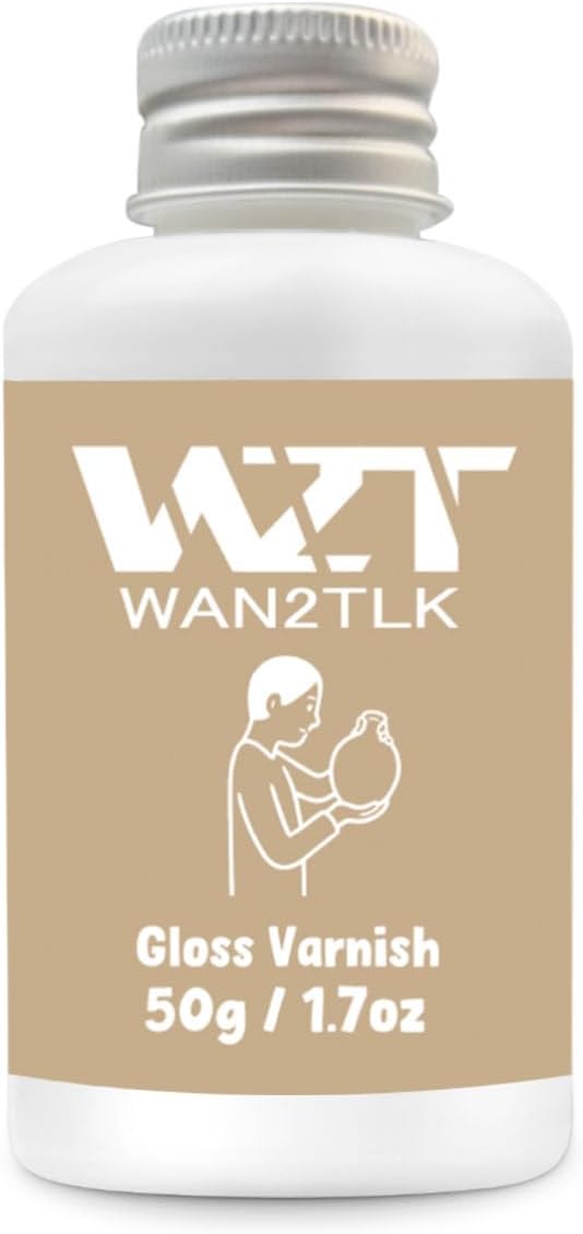 50ml Air Dry Clay Glaze & Varnish - Gloss Finish for Crafts/Pottery/Sculptures - Waterproof & Quick-Drying & Non-Yellowing Clear Coating - Gloss Polymer Clay Sealer