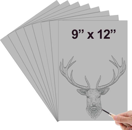 Yeaqee 2 Pcs 9 x 12 Inch Linoleum Block Rubber Carving Block Soft Linocut Blocks Large Linoleum Sheet Unmounted Lino Plates for Engraving Art Project Printmaking Artist Studio Supplies, Gray