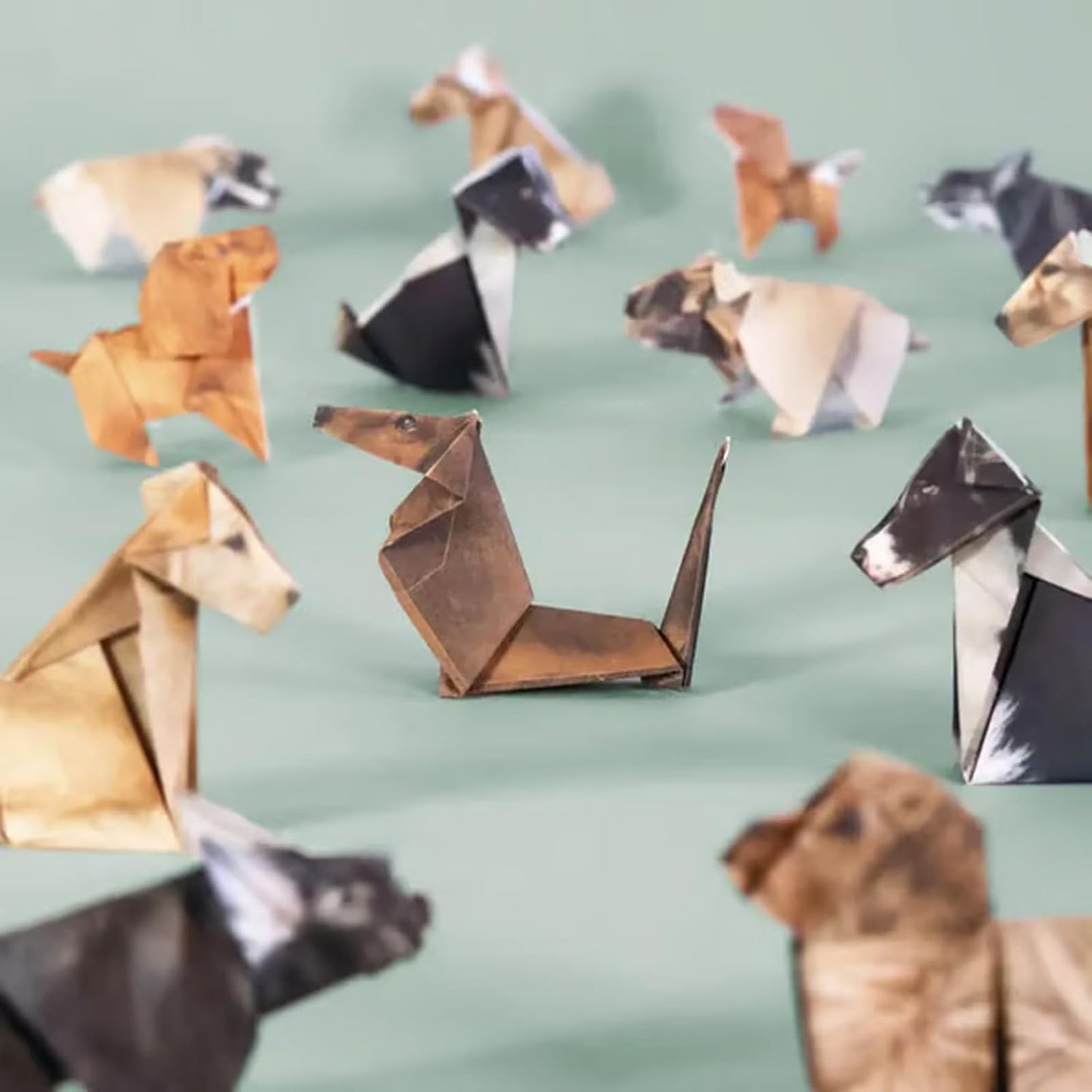 DIY Paper Cats Origami Kit - 50/30 Sheets DIY Paper Origami to Fold Your Own Cute Cat/Dog/Dino Figures - Perfect Desk Origami Cats Decoration & Creative Gift for Kids, Adults & Cat Lovers (Dog)