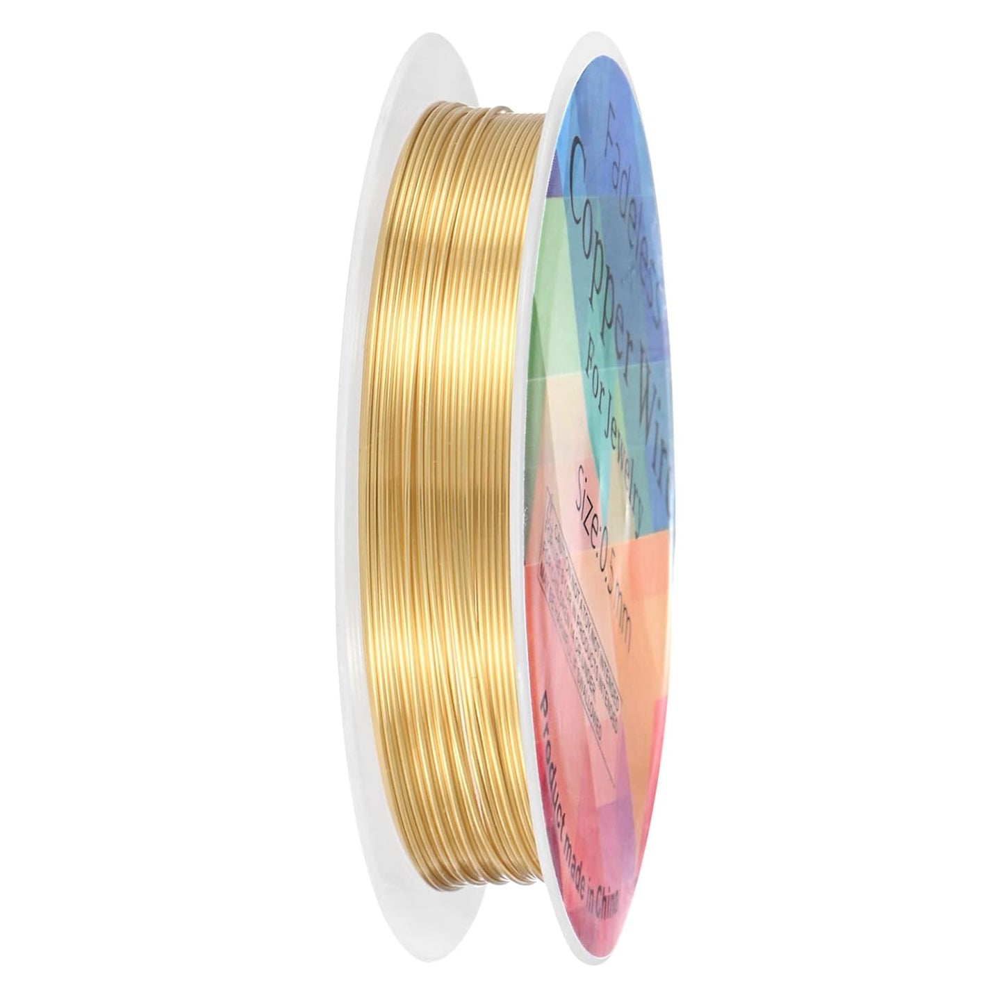 0.5 mm/24 Gauge Copper Wire for Jewelry Making, 20.3FT Copper Beading Craft Wire for Jewelry/Weaving/DIY Crafting/Planting, Color-Retaining [6.2M, KC-Gold]