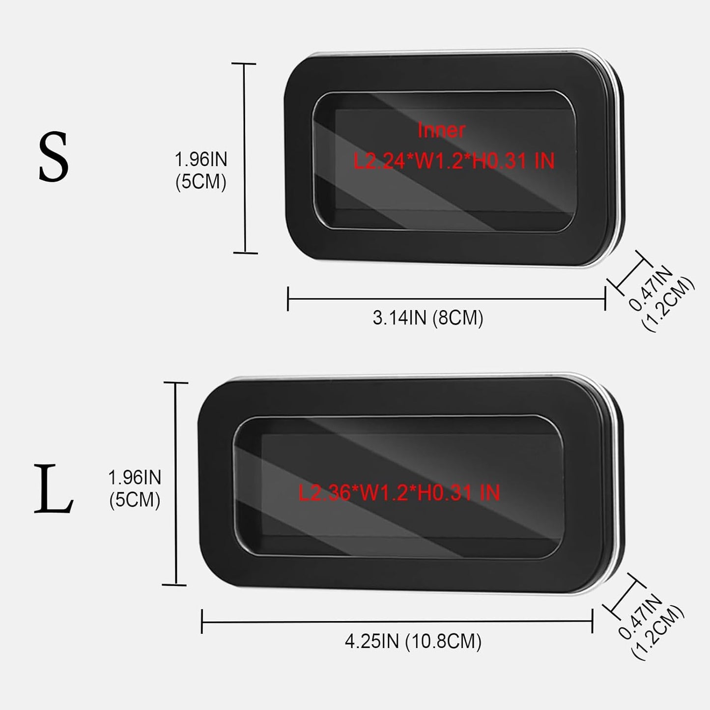 FJW Magnetic Needle Holder Case with Clear Acrylic Lid - Strong Sewing Pin Storage Case - Secure & Visible Needle Keeper for Sewing, Quilting, Crafts Large