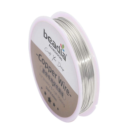 Silver Copper Wire 0.6mm Bead Cord for Bracelet Necklace Charm Beading Jewelry Making 16yard