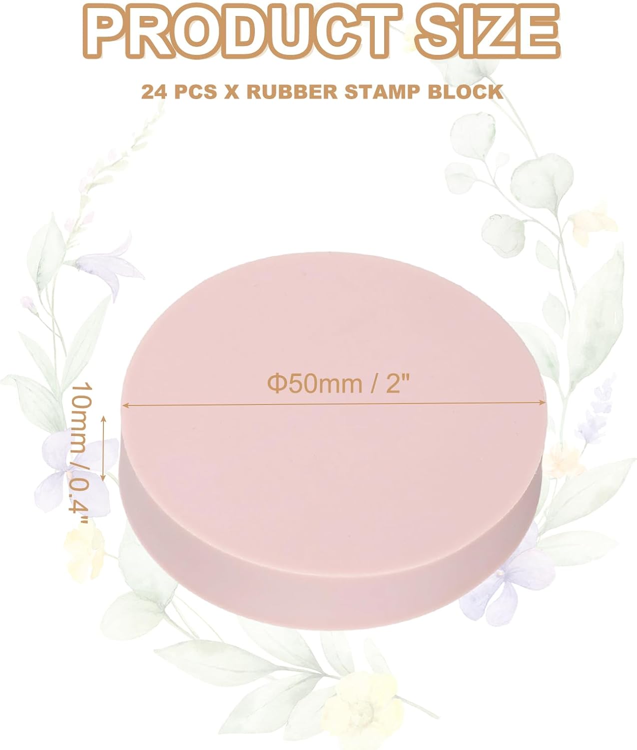 PATIKIL 24Pcs 2" Rubber Carving Blocks, Soft Linoleum Art Carving Block Round Crafts Stamp Making for Printmaking Stamps Carving Supplies, Pink