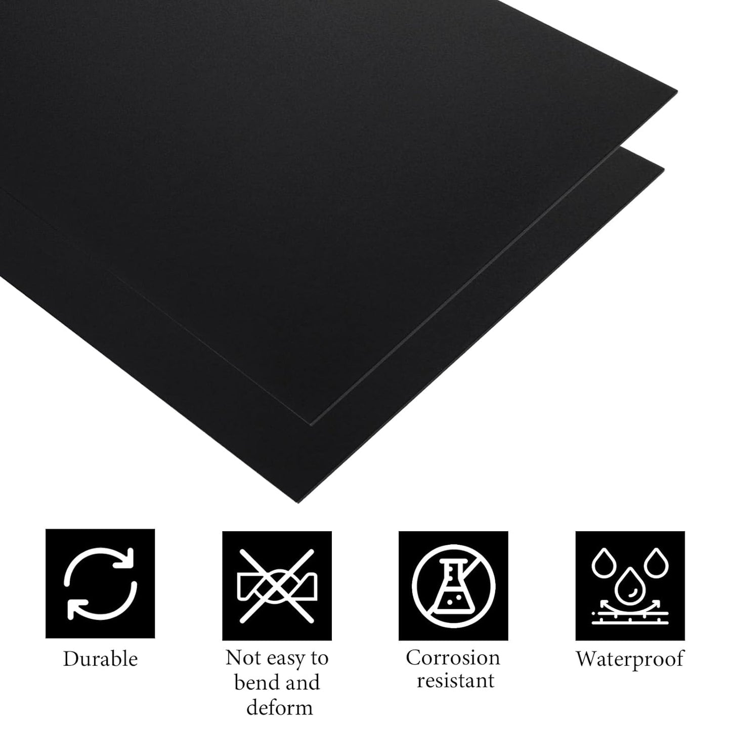 4PCS 6 x 12 x 1/25 (0.04”) Inch Anodized Aluminum Sheet, Black Aluminum Engraving Blanks, 1MM Thin Metal Plates for Laser Engraving, Crafting, DIY, House Decoration