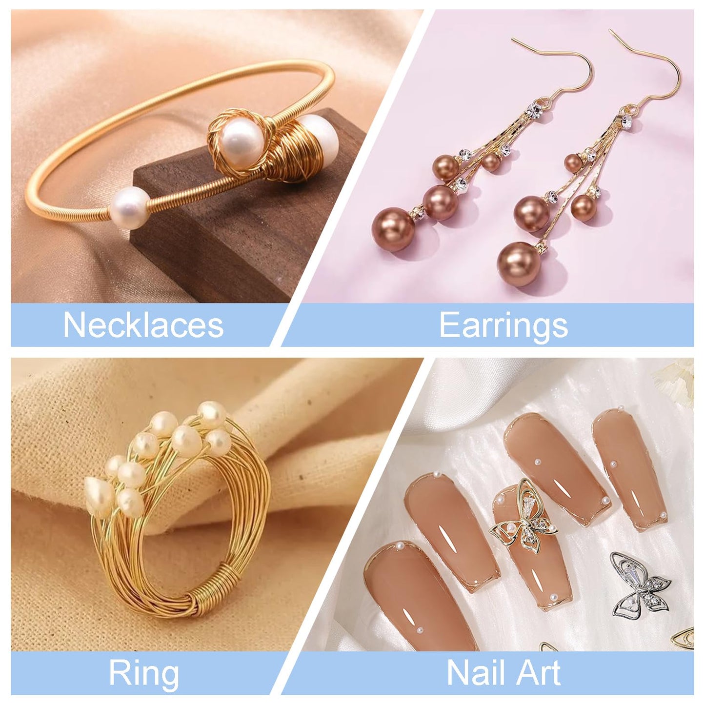 1 mm Dia. 10 Rolls Copper Jewelry Wire, 10 Assorted Colors Beading Wire for Jewelry Making Bracelet Earrings Rings Necklaces Flower Craft Projects