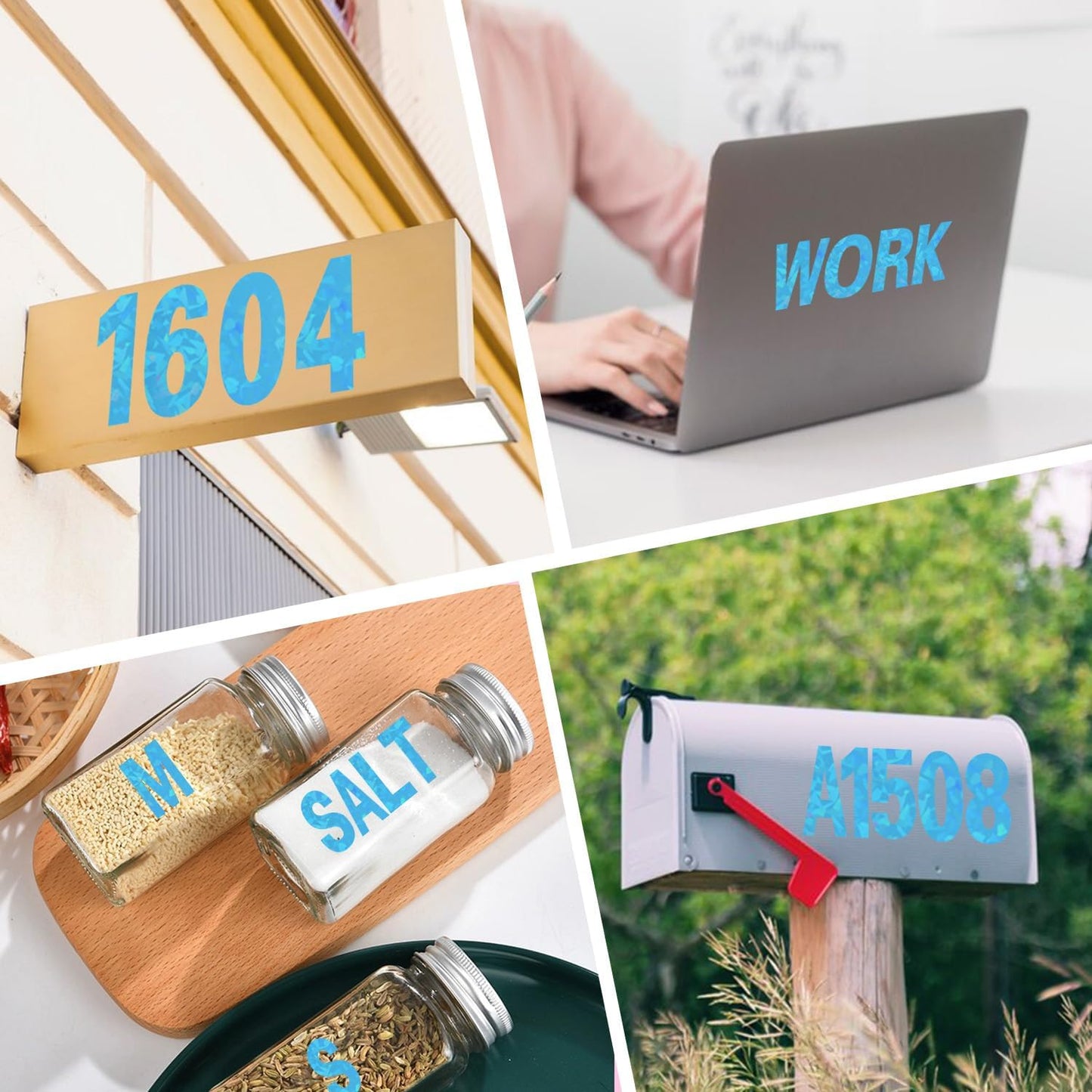 Starboling Letter Stickers,2 inch 8 Sheets Blue Alphabet Sticker,Self Adhesive Vinyl Letter Stickers Mailbox Numbers,for Arts Crafts Outdoor Sign Poster Mailbox Sign Doors Mailboxes Car Truck