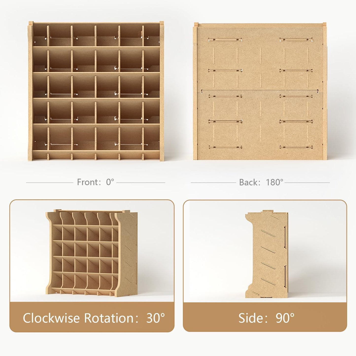 Paint Rack Organizer for 30 Bottles, Craft Supplies Storage, MDF Material, Tools Storage Suitable for Tamiya Paints, Miniature Model Paint Set GK9