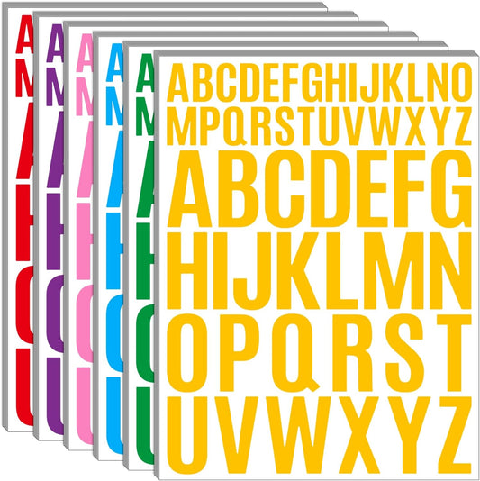 Bemeol Letter Stickers 1560 Pieces 30 Sheets Stick on Vinyl Letters Capital Alphabet Sticker Letter for Craft Bulletin Boards Classroom Home Business Decor(Multicolor,1 Inch,2 Inch)