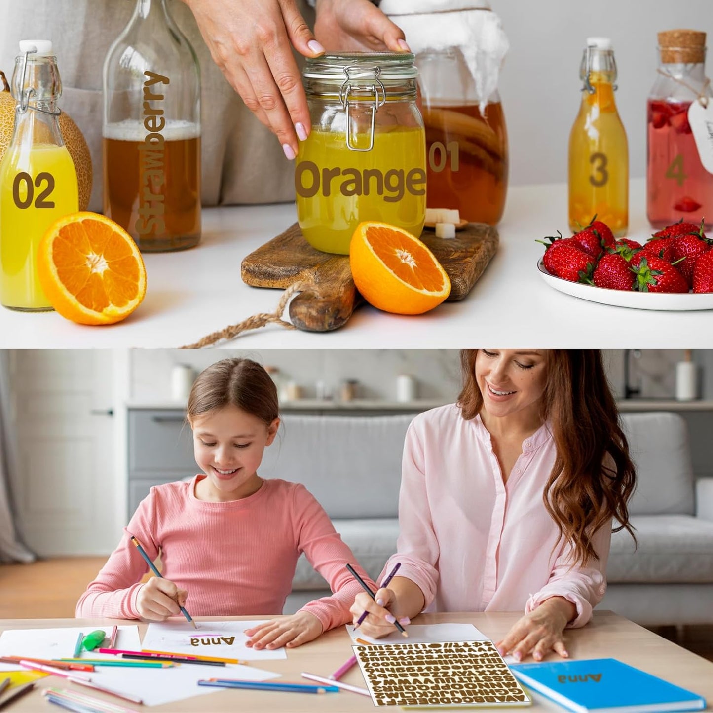 Alphabet Stickers - 1'' Inch Brown Letter Stickers, Self-Adhesive, Vinyl, Mailbox Numbers, for Bulletin Boards, Classroom, Home Decor