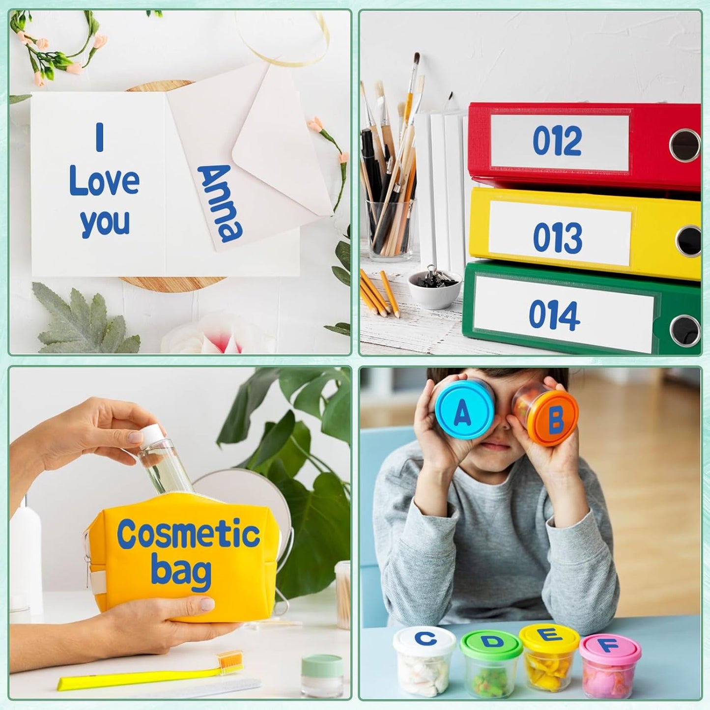 Alphabet Stickers, 1''Inch 12 Sheets Blue Letter Stickers Self-Adhesive Vinyl for Mailbox Numbers, Bulletin Boards & Home Decor