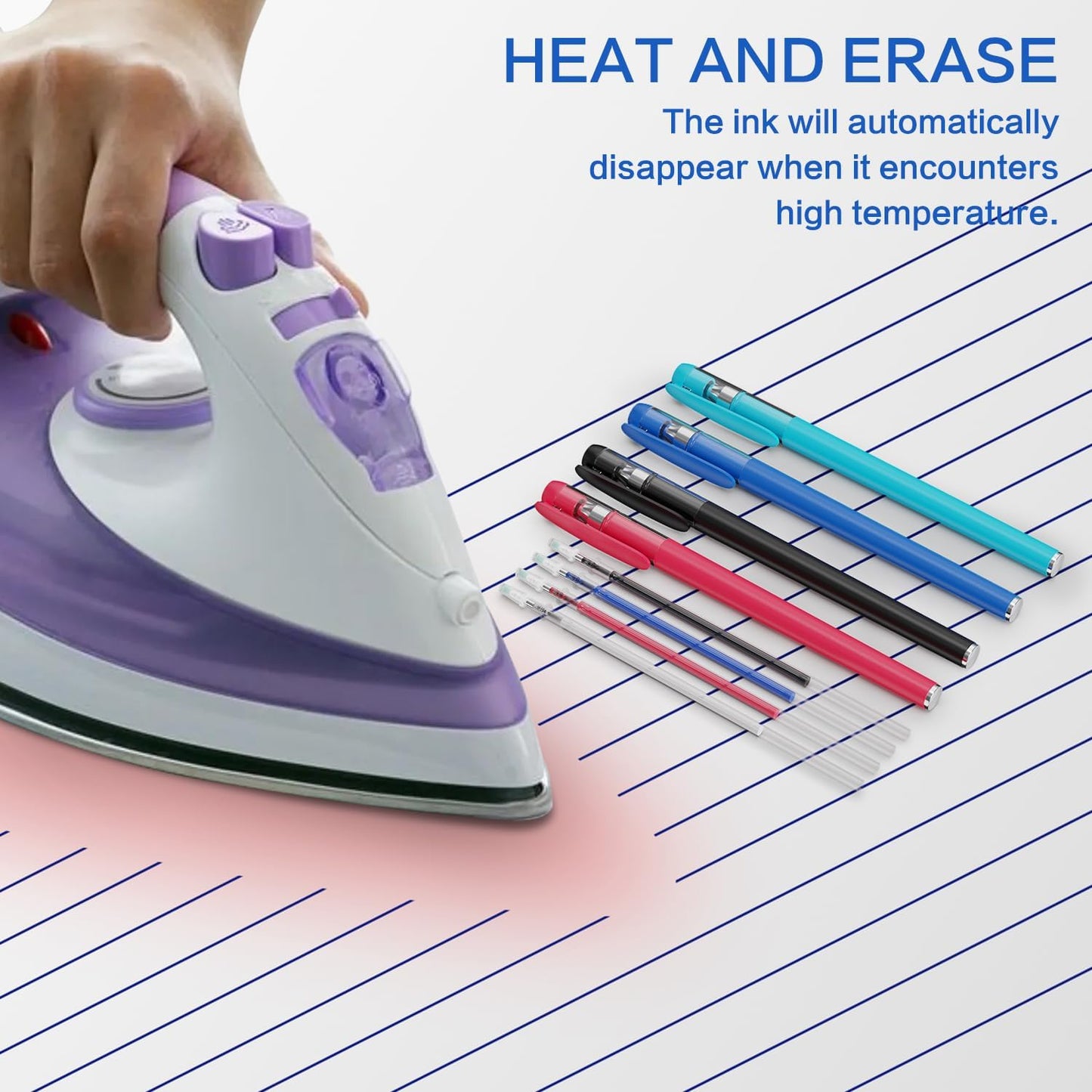 Fabric Markers for Sewing, Quilting, Embroidery and Needlework, 6 pens, 100 replacement refills and a tape measure, tailor, sewing office aid markers.