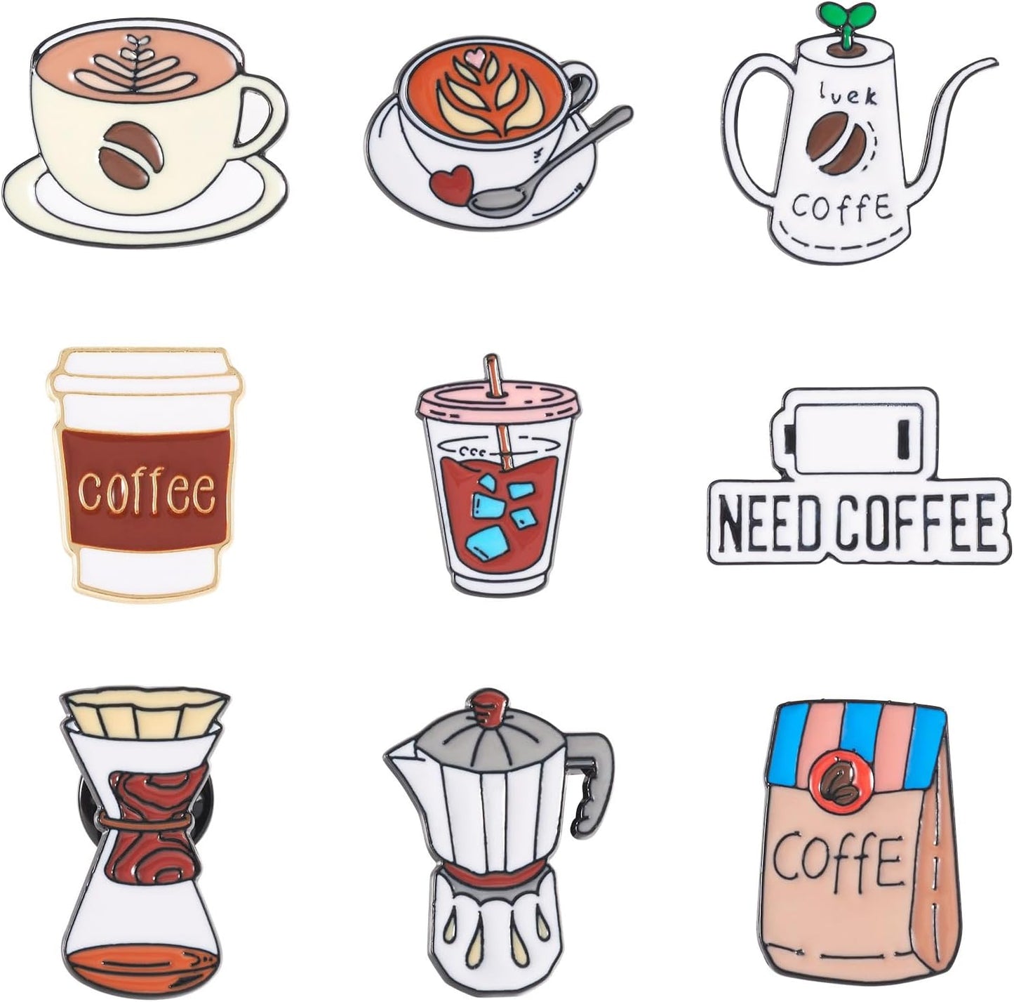 Mixed Enamel Pins for Backpacks, Beadthoven Cute Enamel Brooch Pins Set, Funny Backpack Pins, Aesthetic Lapel Badge Pins Bulk for DIY Clothes Accessories Holiday Gifts