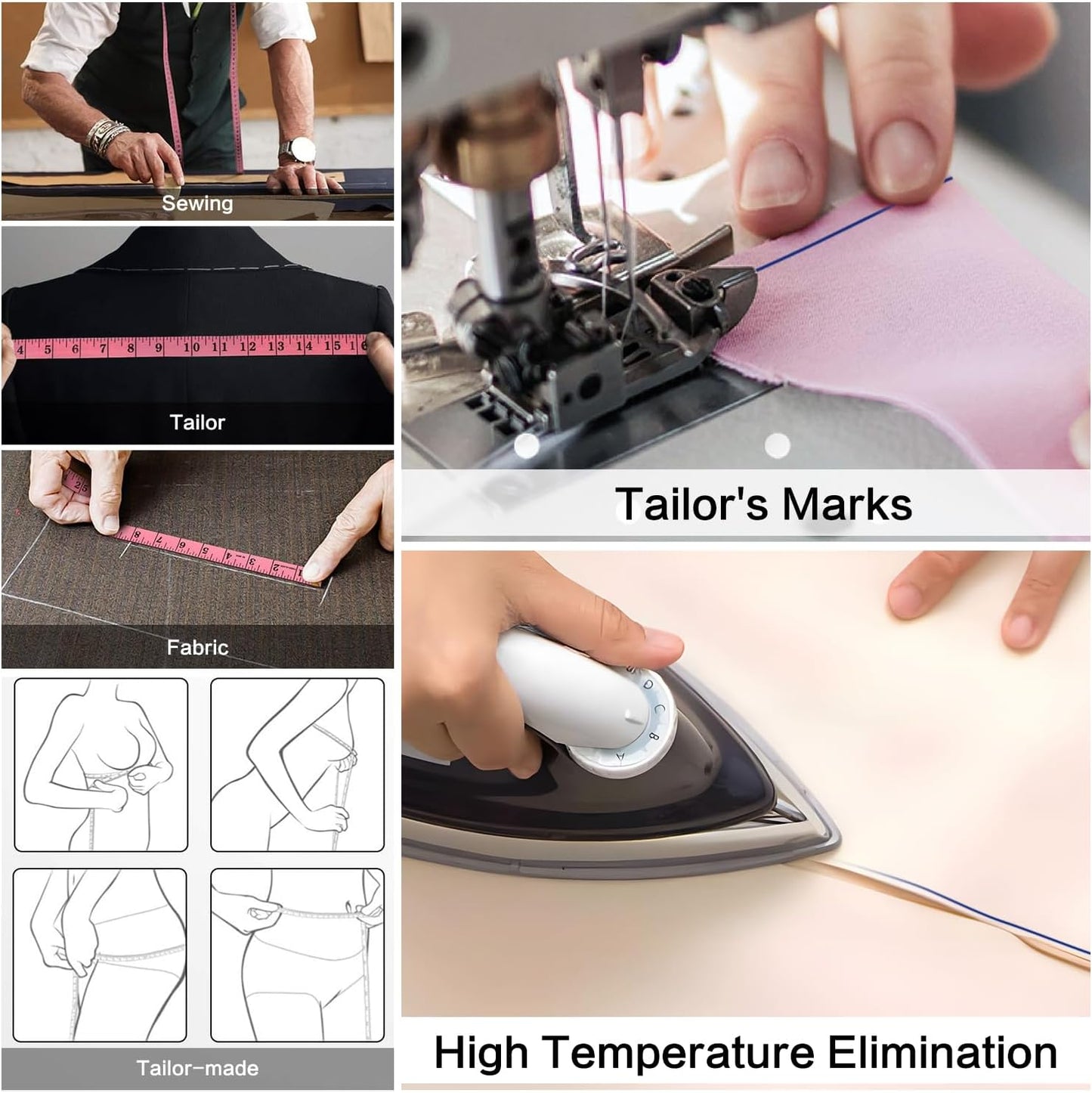 fabric markers for sewing, heat erasable pens for fabric sewing and quilting, 5 pens + 20 refills, embroidery fabric pen, disappearing ink pen for fabric, tailors marking, sewing supplies.