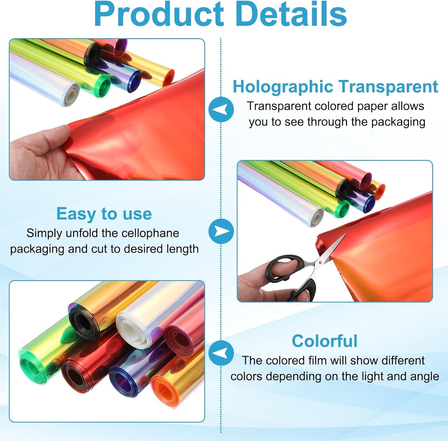 MECCANIXITY Holographic Clear PVC Vinyl Film Holographic PVC Fabric Waterproof Dichroic Film 12 x 48 Inch for Handbags Bows Earrings DIY Craft,Laser Dark Orange