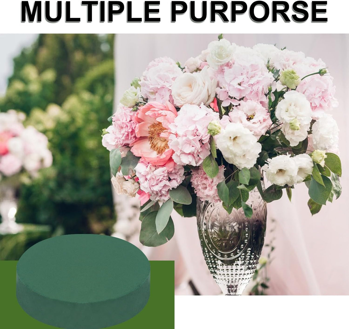 IHDYPPEW 10 PCS Floral Foam Blocks, 7 Inch Large Dry Round Green Floral Foam for Flower Arrangements, Perfect for Crafting, Floral Arranging, Weddings and Floral Creation