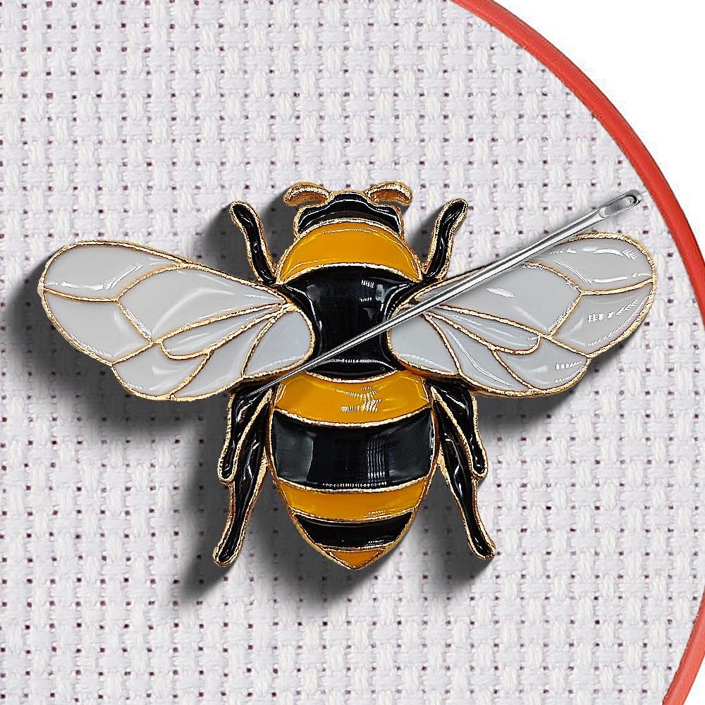 Magnetic Needle Minder Magnet Embroidery Accessories and Supplies Embroidery Needle Holder Cross Stitch Holder Needlework Supplies (Cardinal) (Bee)