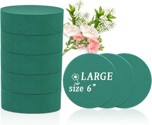 SupKing Large Round Floral Foams 6", 8 Pcs Sponge Foam Blocks Green Wet Dry Flower Foams Plant Foam for Florist Craft Artificial Flower Arrangements