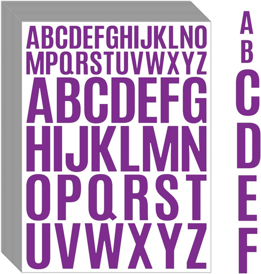 Bemeol Letter Stickers 1560 Pieces 30 Sheets Stick on Vinyl Letters Capital Alphabet Sticker Letter for Craft Bulletin Boards Classroom Home Business Decor(Purple,1 Inch,2 Inch)