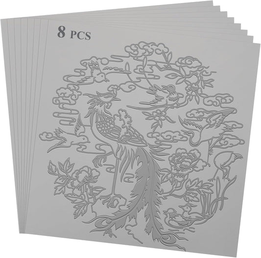 LDXDRU 8 Pack Linoleum Block for Printmaking, 12 x 12 Inch Linoleum Blocks Gray Linocut Block Linoleum Block Printing for Engraving Art Project Printmaking Stamp Carving Block