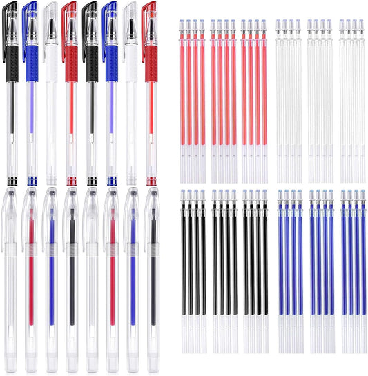 ELANE 16 Pcs Heat Erasable Fabric Marking Pens with 48 Refills, Heat Erasable Fabric Marker Set for Sewing, Quilting, and Tailoring