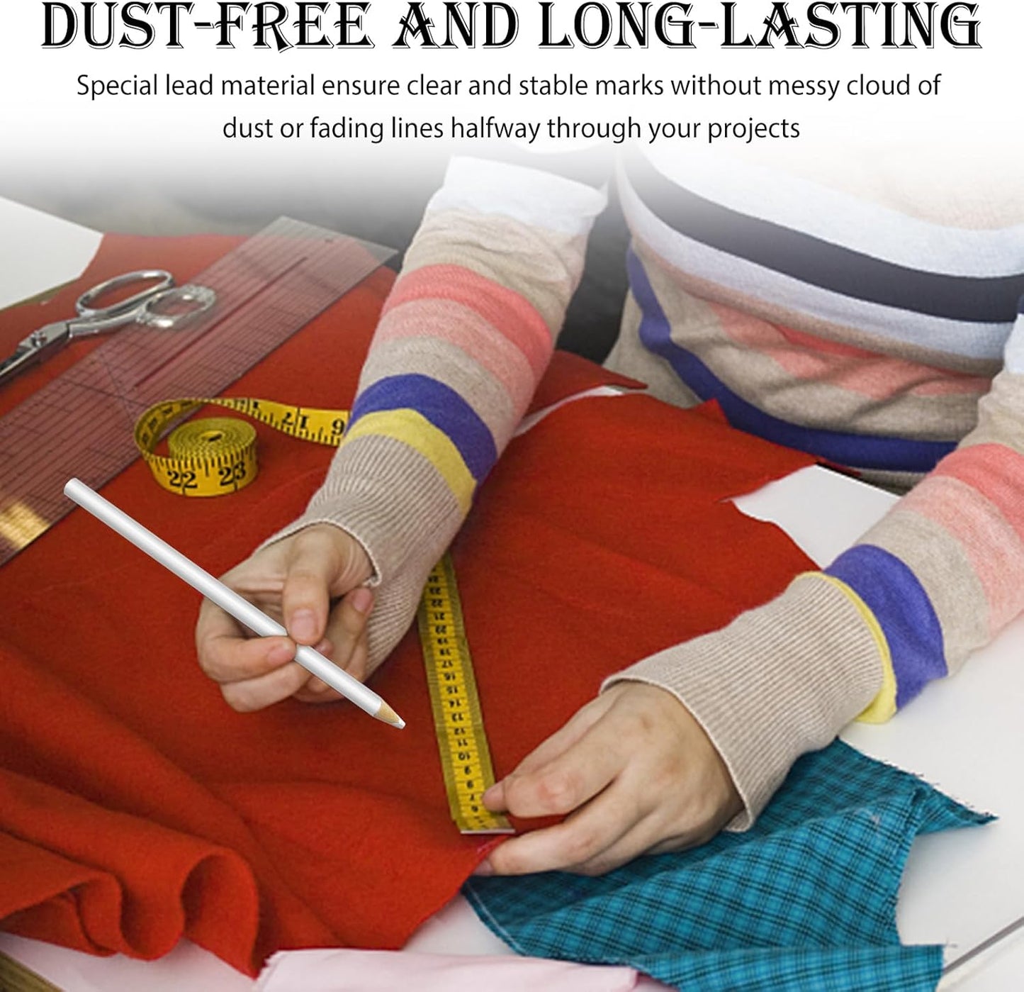 20pcs Sewing Marking Pencils for Fabric Tailor White Mark Pencils Fabric Chalk Pencil Marking and Tracing Tools