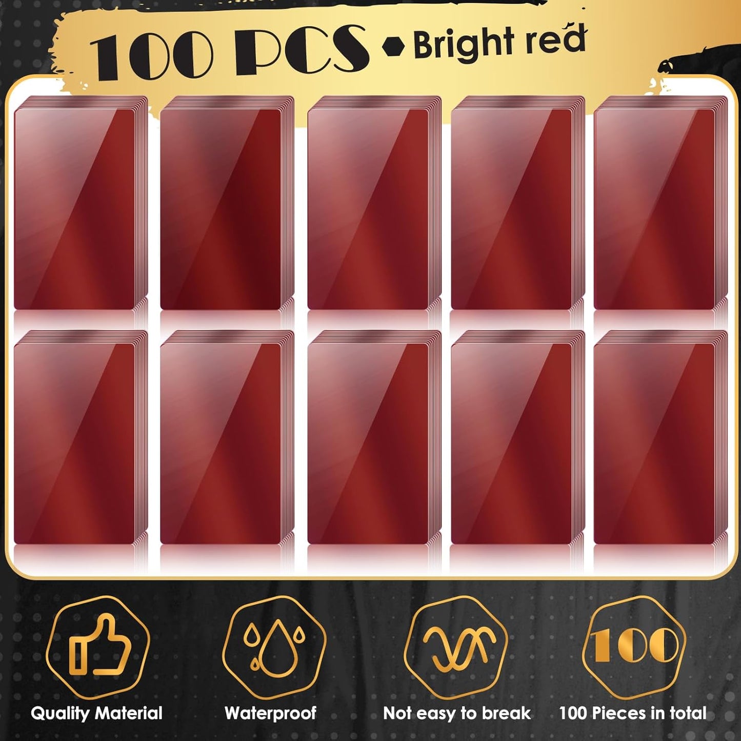 weparmeety 100 Pcs Metal Engraving Blanks Aluminum Sheet Laser Engraving Business Card Multipurpose Engraving DIY Gift Cards 86 x 54 x 0.21 mm (Red)