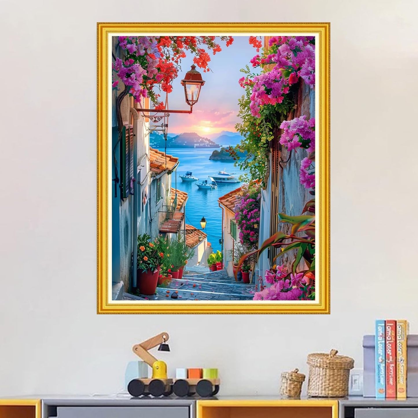 Magxvouy Cross Stitch Kits Stamped Full Range of Embroidery Kits,Cross Stitch Patterns Needlework Kits for Beginners 11CT Printed Kits&Seaside Scenery 16x20 inch