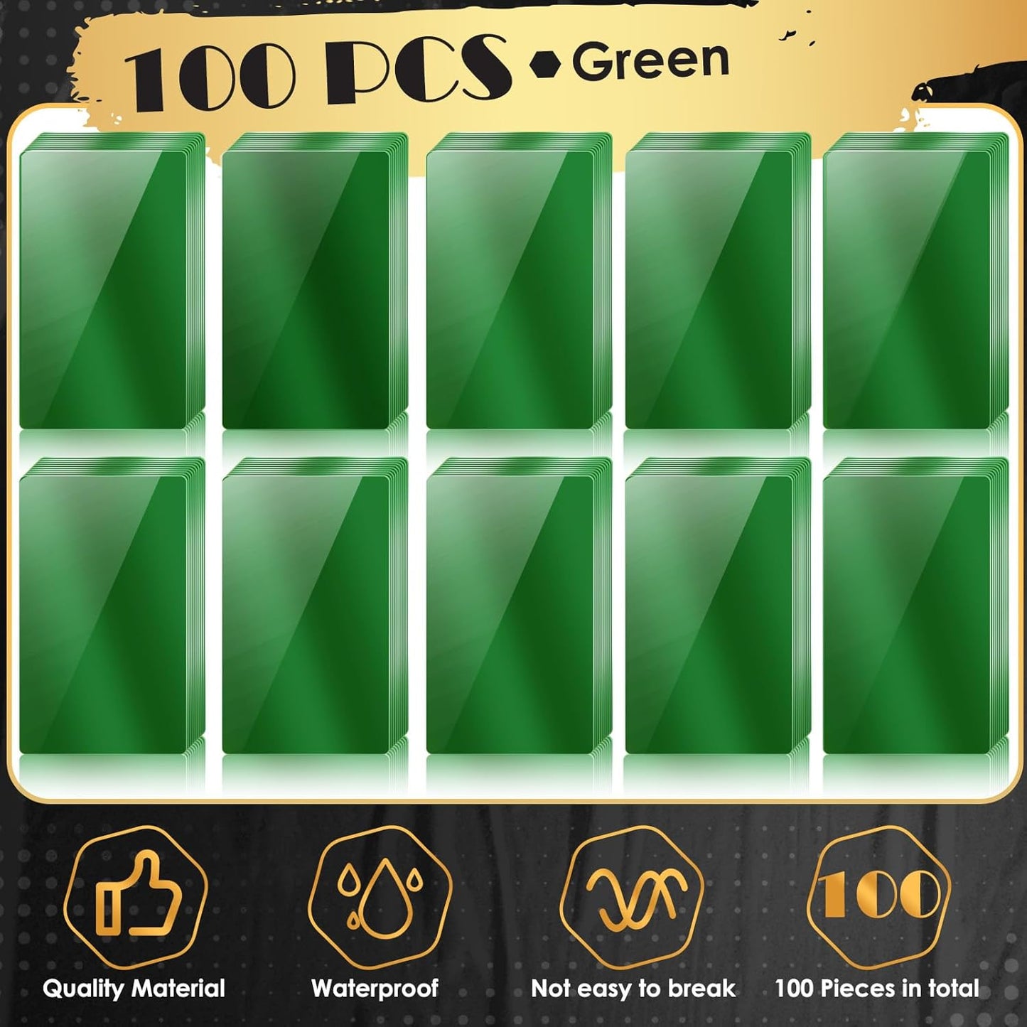 weparmeety 100 Pcs Metal Engraving Blanks Aluminum Sheet Laser Engraving Business Card Multipurpose Engraving DIY Gift Cards 86 x 54 x 0.21 m (Green)