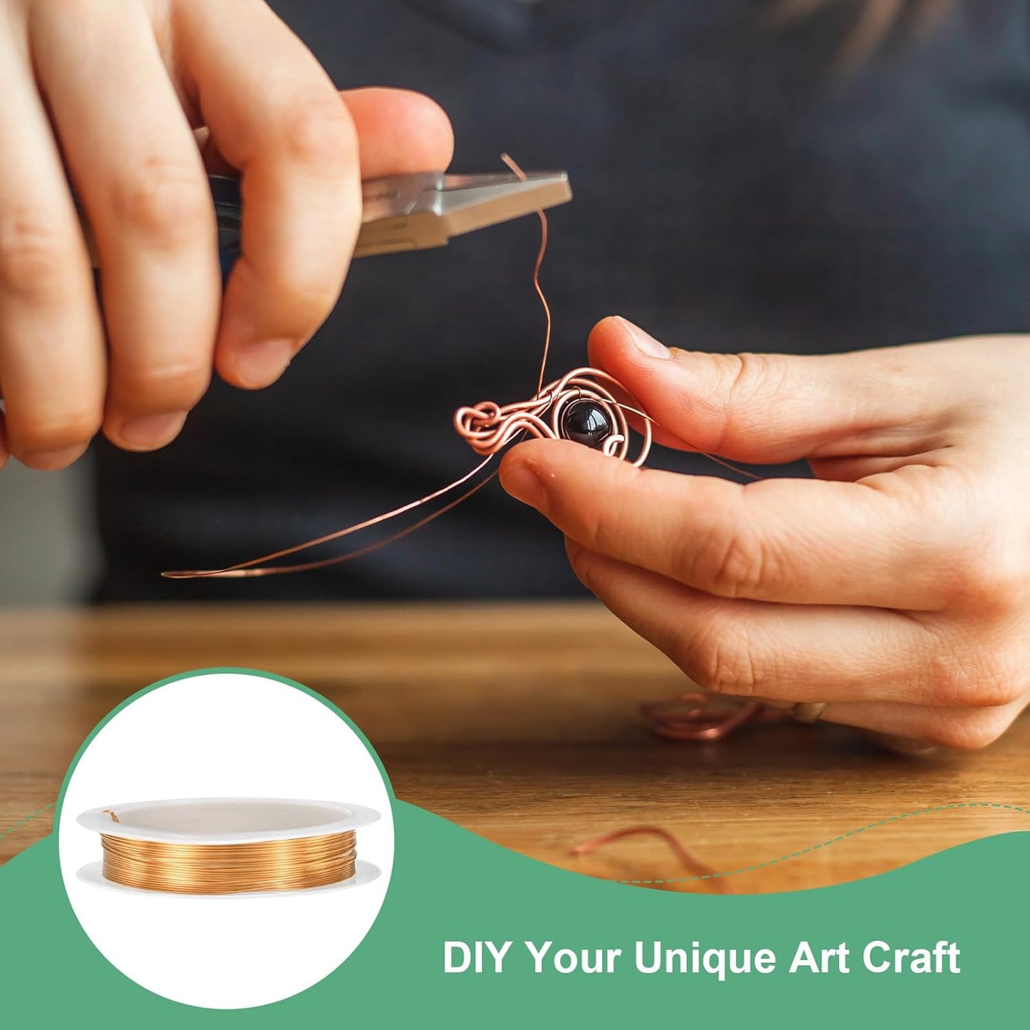 0.5 mm/24 Gauge Copper Wire for Jewelry Making, 20.3FT Copper Beading Craft Wire for Jewelry/Weaving/DIY Crafting/Planting, Color-Retaining [6.2M, Copper Tone]