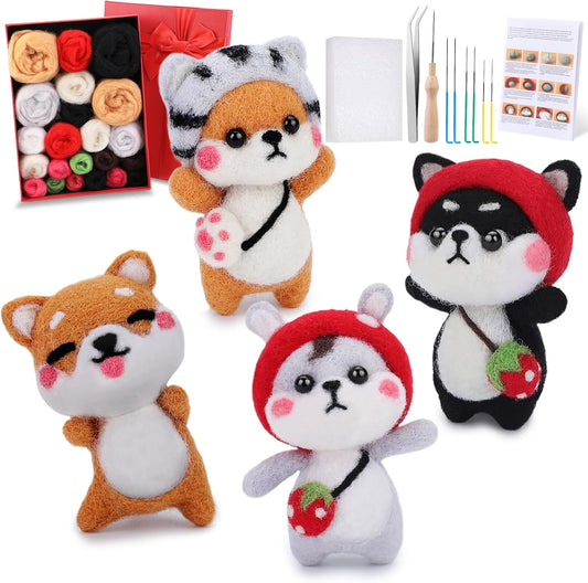 Needle Felting Kit for Beginners, Needle Felting Starter Kit with 6 Pcs Colorful Needle Felting Needles and Instructions, Wool Felting Supplies for Festival and Crafts