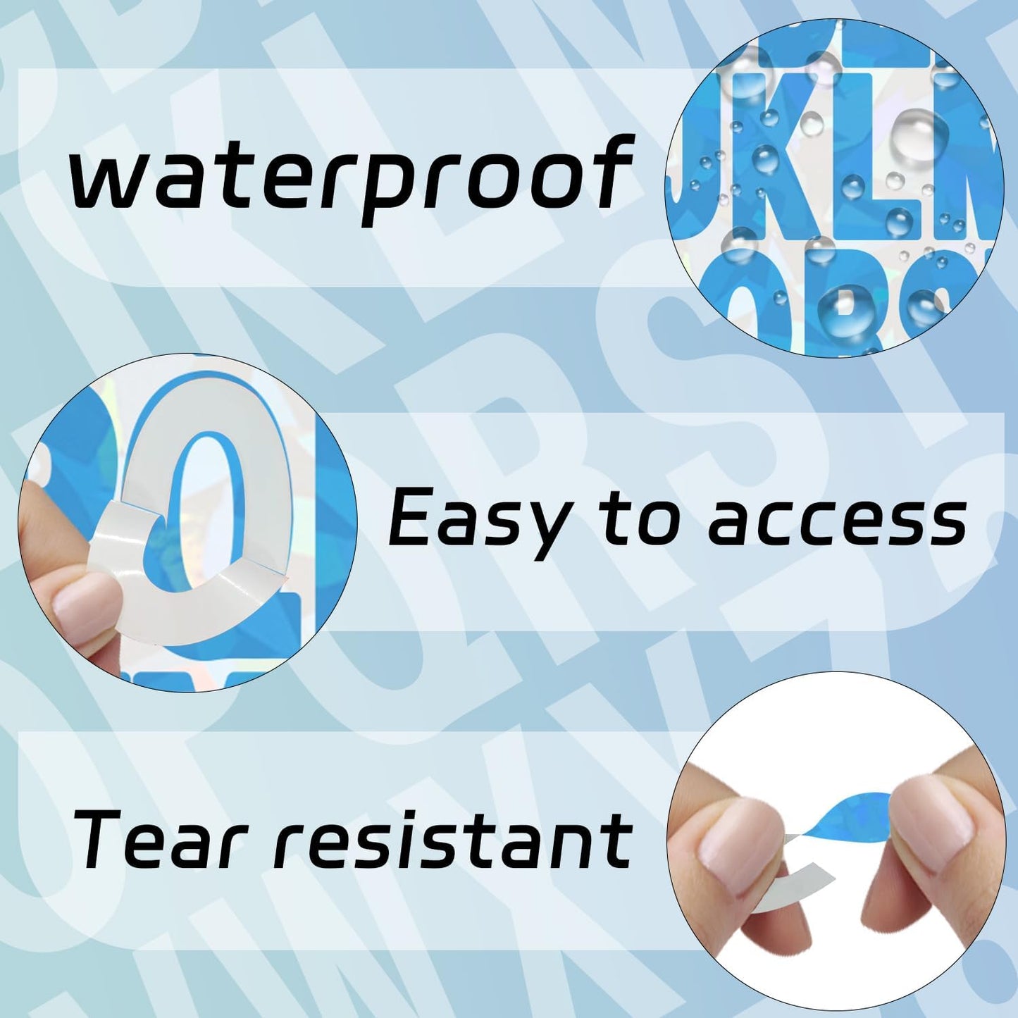 Starboling Letter Stickers,2 inch 8 Sheets Blue Alphabet Sticker,Self Adhesive Vinyl Letter Stickers Mailbox Numbers,for Arts Crafts Outdoor Sign Poster Mailbox Sign Doors Mailboxes Car Truck