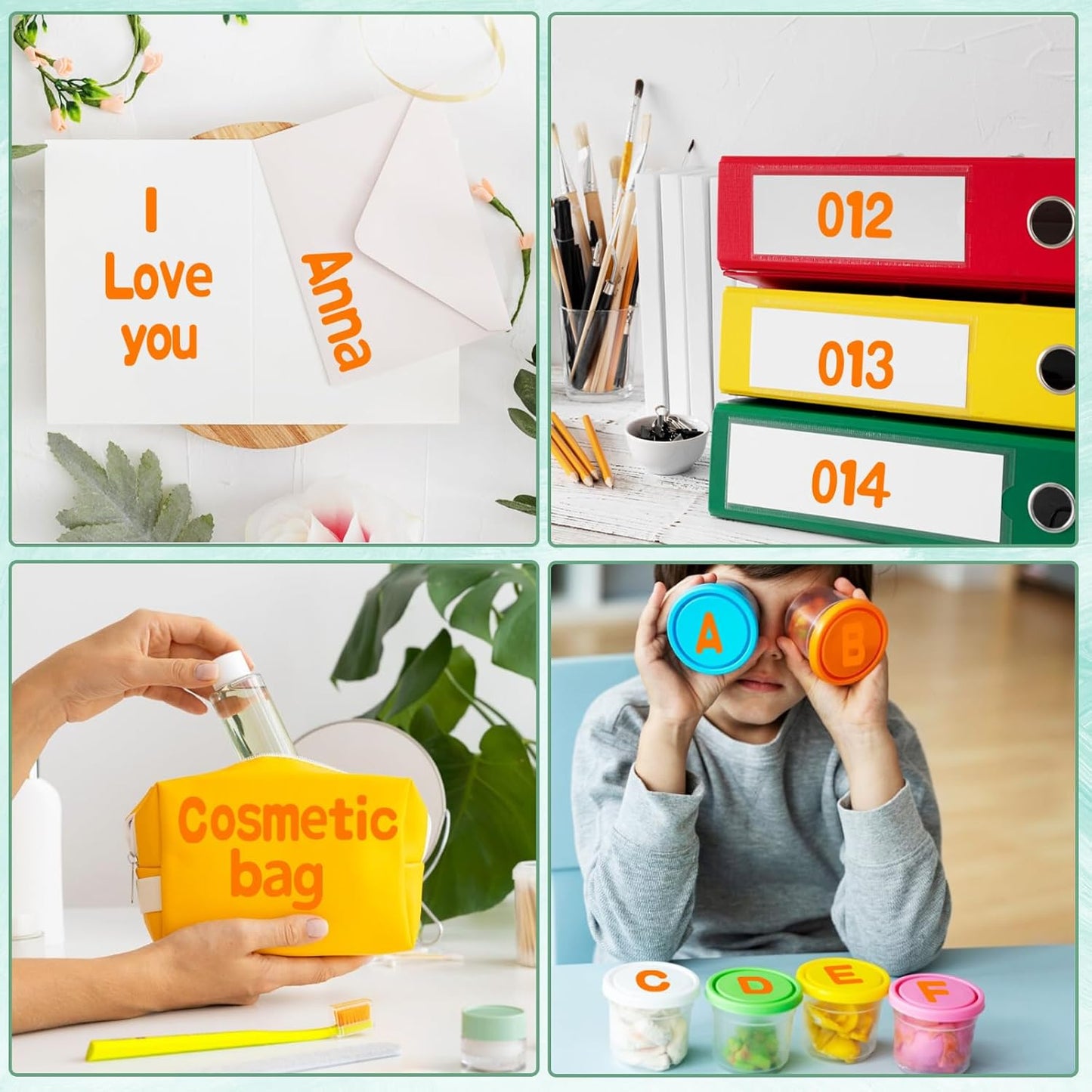 Alphabet Stickers, 12 Sheets Orange Letter Stickers, 1'' Inch Self-Adhesive Vinyl Mailbox Numbers & Letters for Home Decor & Classroom Bulletin Boards
