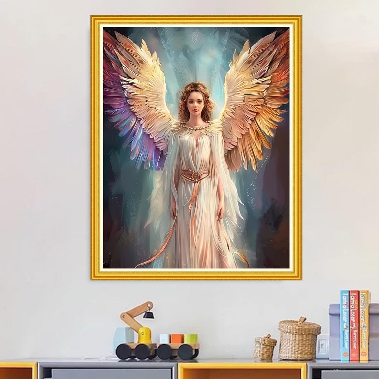 Magxvouy Cross Stitch Kits Stamped Full Range of Embroidery Kits,Cross Stitch Patterns Needlework Kits for Beginners 11CT Printed Kits&Guardian Angel 16x20 inch