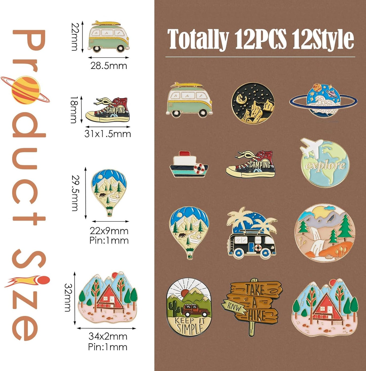 Mixed Enamel Pins for Backpacks, Beadthoven Cute Enamel Brooch Pins Set, Funny Backpack Pins, Aesthetic Lapel Badge Pins Bulk for DIY Clothes Accessories Holiday Gifts