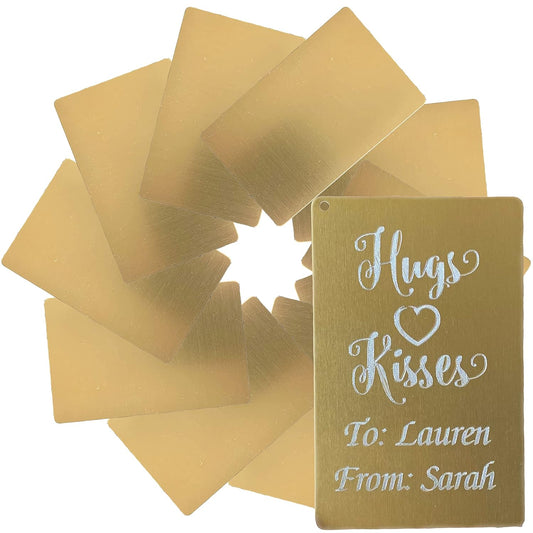 Metal Engraving Blanks for Etching w/Silhouette Cameo 4 Pro Plus, Brother Scan and Cut, Maker, Explore Air 2 or Laser Engraving Blanks - Anodized Aluminum Sheet Metal & Plates for Crafting- 10 Pack