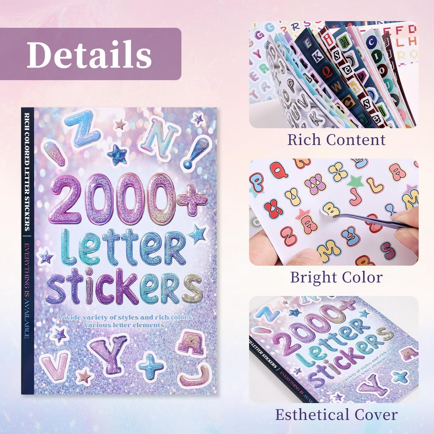 2000+ Pcs Alphabet Sticker for Journaling,Fun & Colorful Craft Letter Stickers for Junk Journal, Scrapbooking Supplies, Ideal DIY Decorative Gift for Women Teen Girls