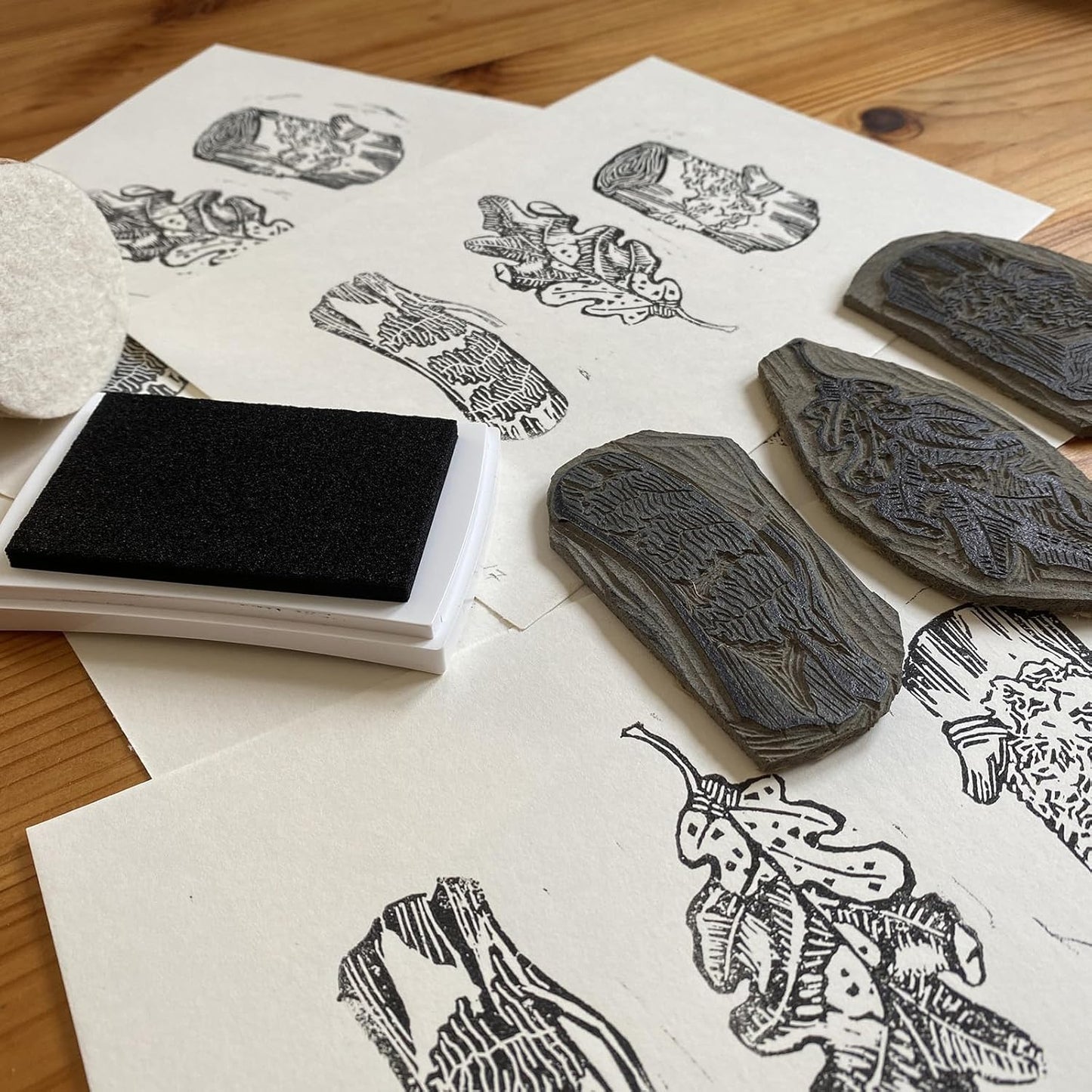 PATIKIL 4Pcs 2X2" Rubber Carving Blocks, Soft Linoleum Art Carving Block Square Crafts Stamp Making for Printmaking Stamps Carving Supplies, Pink