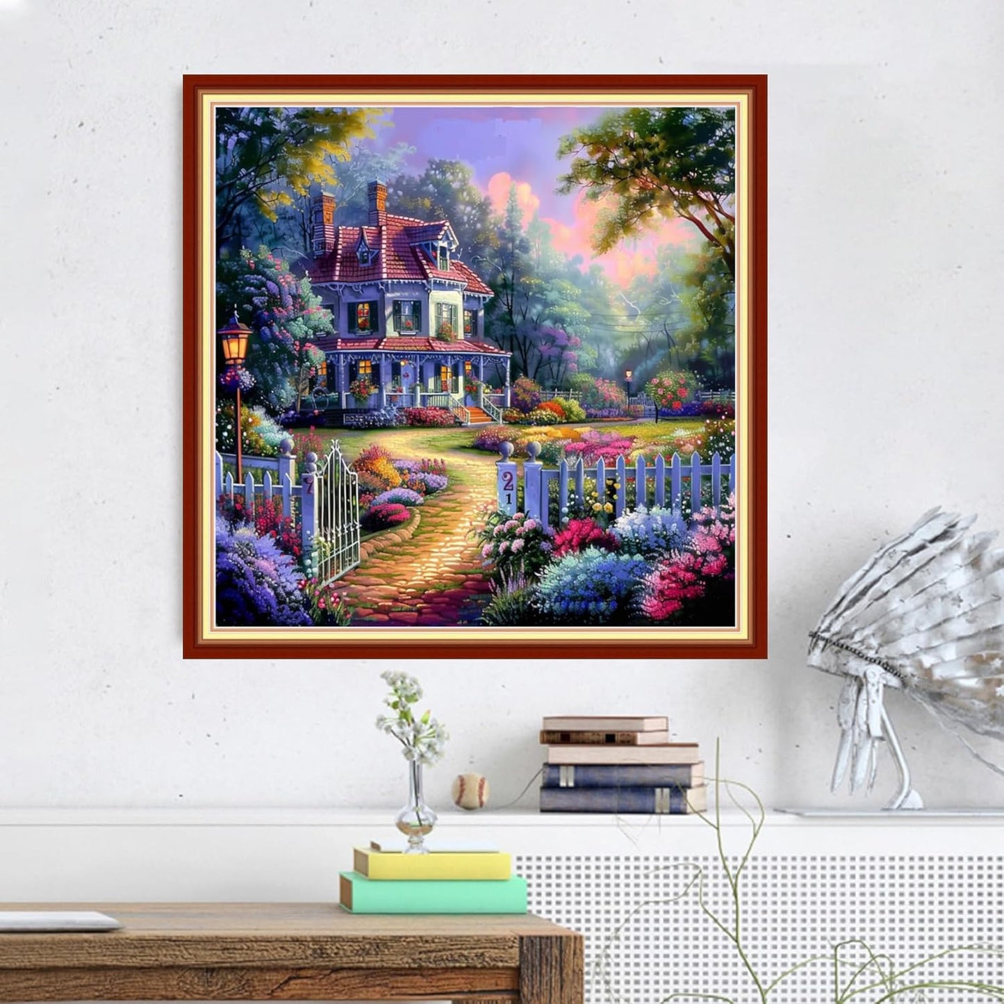 Magxvouy Cross Stitch Kits Stamped Full Range of Embroidery Kits,Cross Stitch Patterns Needlework Kits for Beginners 11CT Printed Kits&Home Scenery 18x18 inch