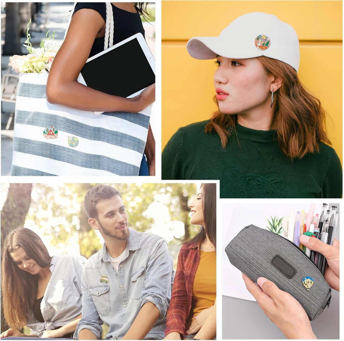 Mixed Enamel Pins for Backpacks, Beadthoven Cute Enamel Brooch Pins Set, Funny Backpack Pins, Aesthetic Lapel Badge Pins Bulk for DIY Clothes Accessories Holiday Gifts