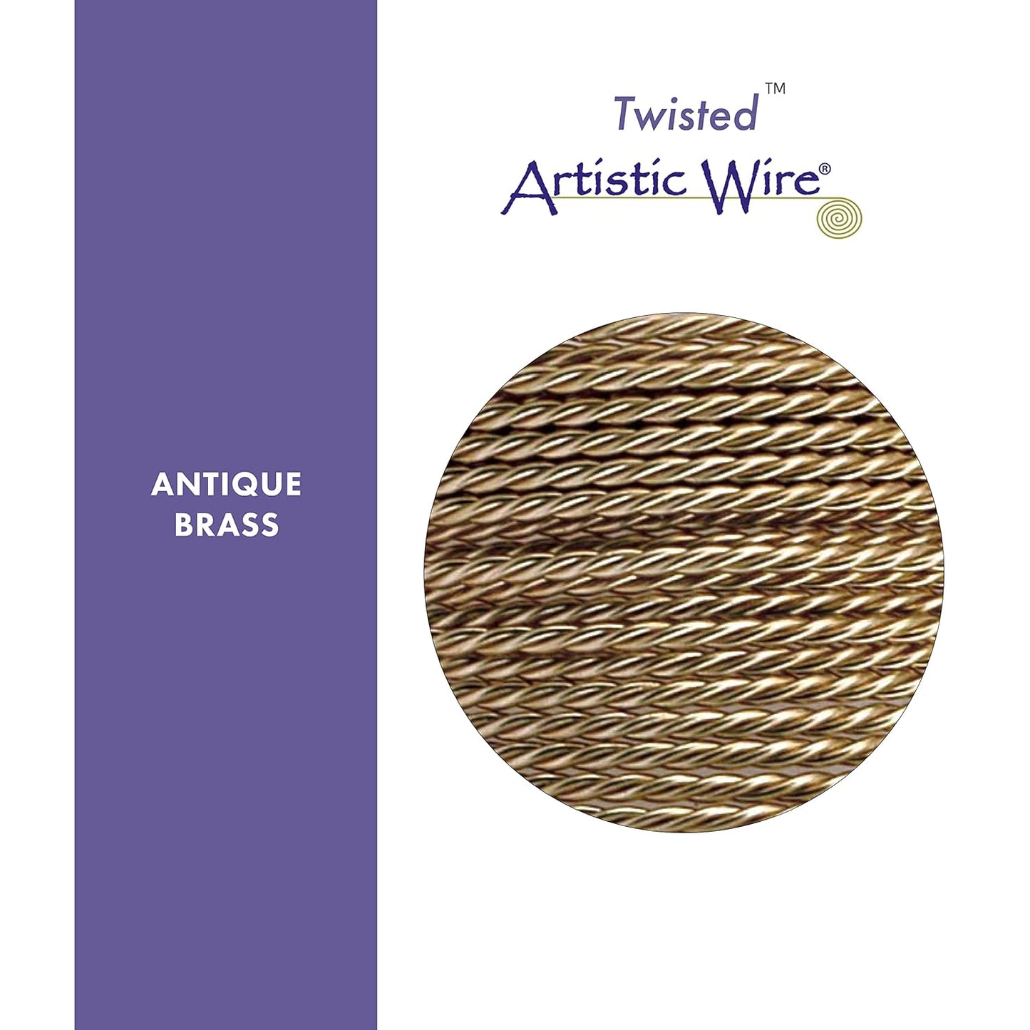 Artistic Wire, 24 Gauge / .51 mm Tarnish Resistant Colored Copper Craft Wire, Round Twist, Antique Brass Color, 10 yd / 9.14 m