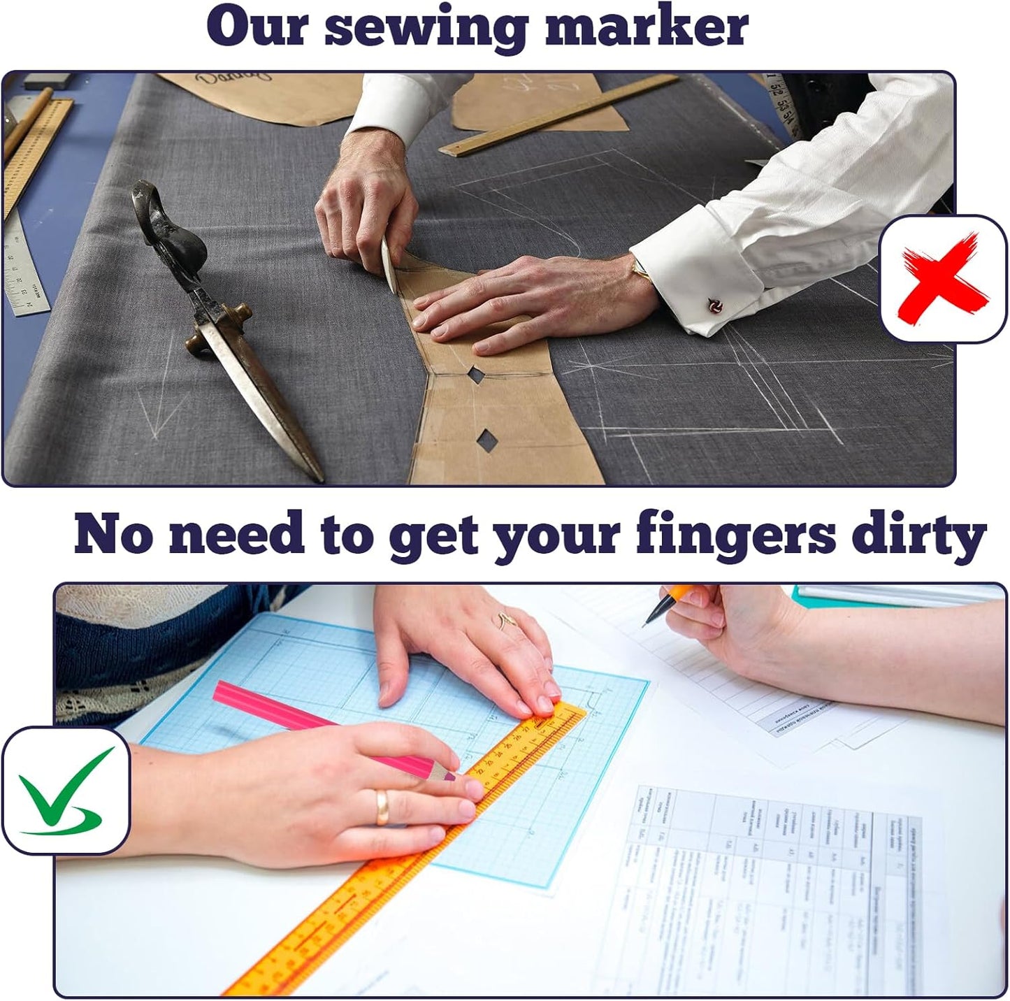 Hpmjz 12Pcs Fabric Tailors Markers for Sewing, Sewing Washable Disappearing Pen 3 Colors Sew Marking Chalk for Fabric Water Soluble Quilting Tracing Tools Dressmakers Embroidery DIY Crafts