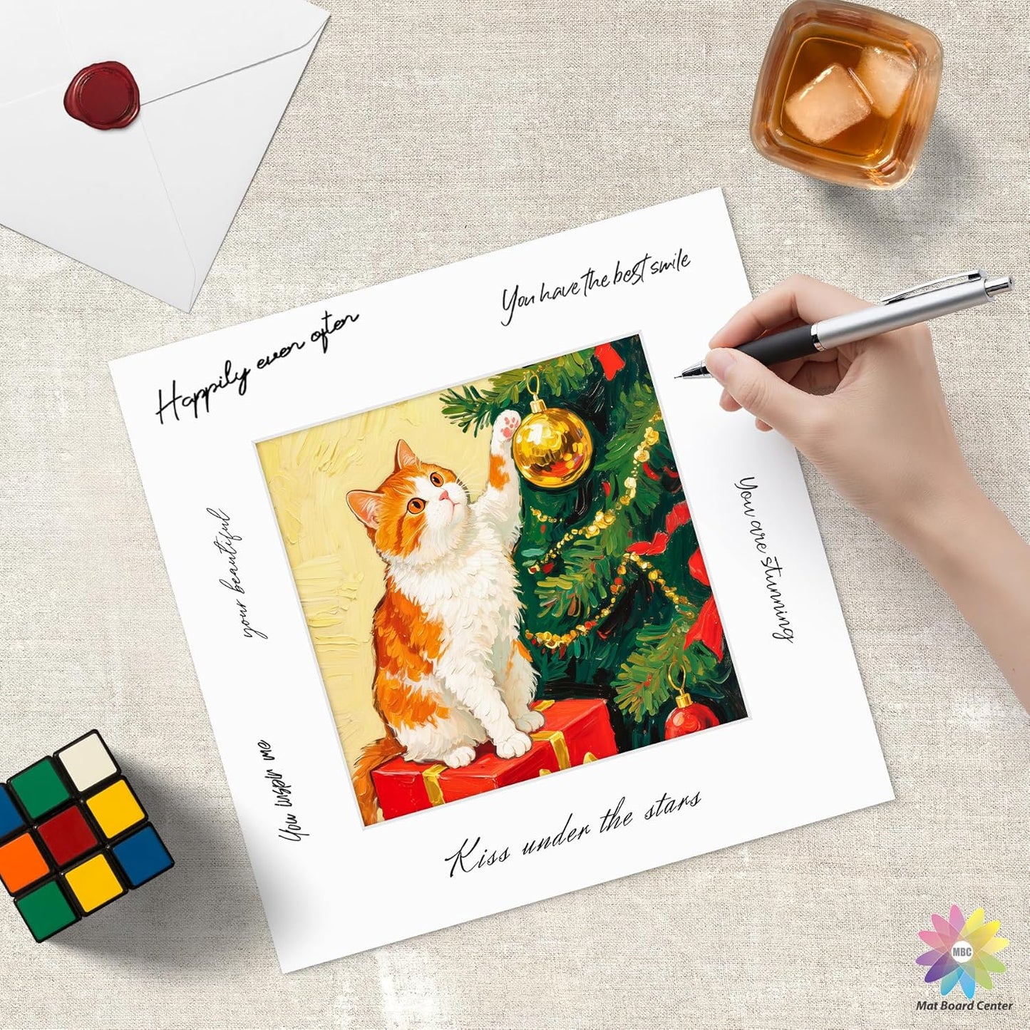 Mat Board Center, 12x12 White Mats for 8x8 Pictures - Acid Free, 4-ply Thickness, White Core, Bevel Cut - for Artworks, Photos, Framing - Pack of 12