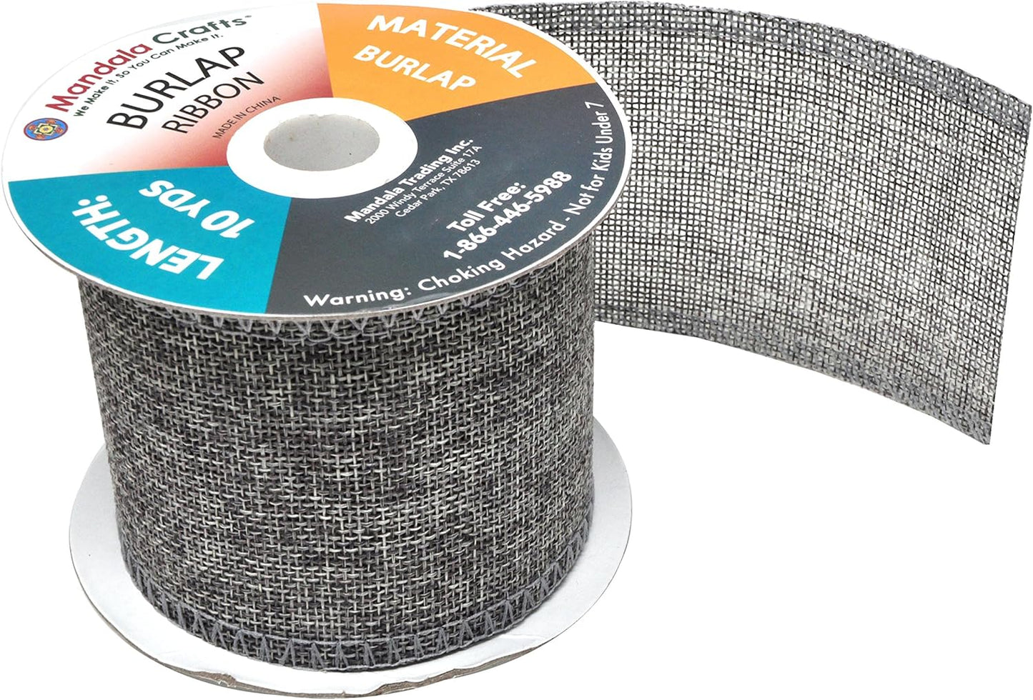 Mandala Crafts Gray Burlap Ribbon 3 Inches Wide Jute Ribbons for Crafts - 20 Yds Roll Rustic Burlap Wrap Trim Ribbons for Wreaths Bows Wedding Party Decoration