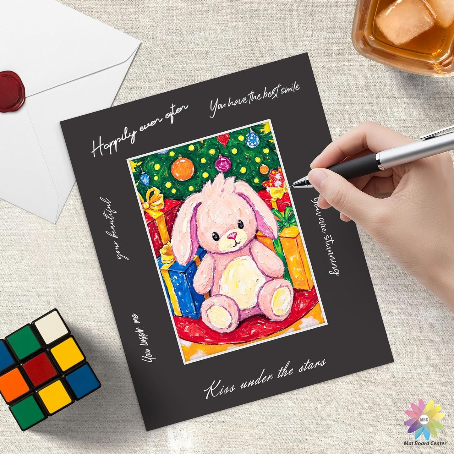 Mat Board Center, 8X10 Black Mats for 5X7 Pictures - Acid Free, 4-Ply Thickness, White Core, Bevel Cut - for Artworks, Photos, Framing - Pack of 12